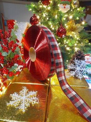 โบว์ริบบิ้นสีแดงสก๊อตคริสต์มาสขนาด4เซนติเมตร/A