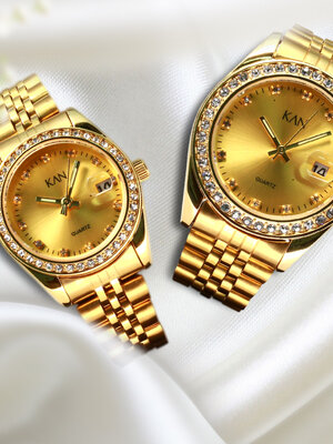 นาฬิกาข้อมือกันน้ำ KANWATCH รุ่น Luxury Gold24K หรูหราระดับพรีเมี่ยม [QC สินค้าพร้อมใส่ถ่านนาฬิกาให้ก่อนจัดส่ง]