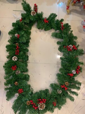 สายสนคริสต์มาสตกแต่งlสนฮอลลี่ ขนาด2.7เมตรTOP GARLAND.