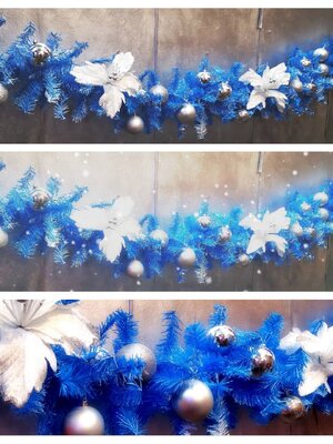 สายสนคริสต์มาสตกแต่งธีมนํ้าเงิน ขนาด2.7เมตรTOP GARLAND.