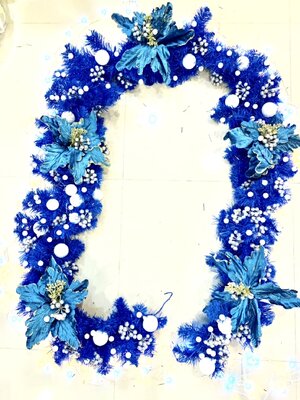 สายสนคริสต์มาสตกแต่งนํ้าเงิน ขนาด2.7เมตรTOP GARLAND.