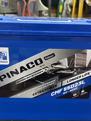 แบตเตอรี่ Pinaco 55D23L แบตแห้งแท้ 60 แอมป์ | iFin Battery บริการถึงที่ โทร 083-1880919