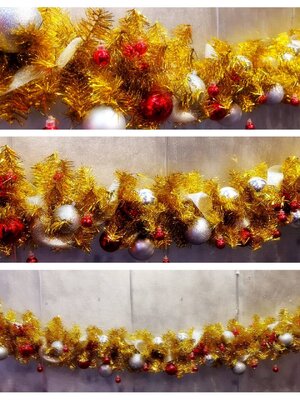 สายสนคริสต์มาสตกแต่งธีมทอง ขนาด2.7เมตรTOP GARLAND.