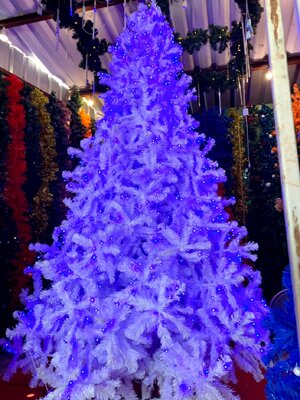 ต้นคริสต์มาสขาวตกแต่งไฟขนาด10ฟุตธีม