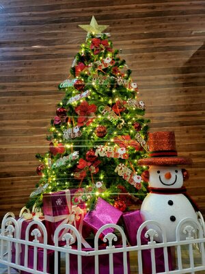 กล่องของขวัญคริสต์มาสตกแต่งสีม่วง30cm.