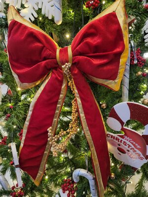 โบว์ตกแต่งคริสต์มาสสีแดง