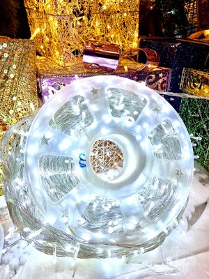 ไฟคริสต์มาสขาวเกรดA+"สำหรับงานตกแต่งสายใสหนาพิเศษ100เมตร