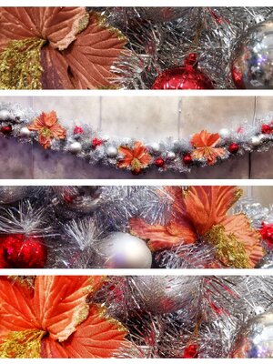 สายสนคริสต์มาสธีมสีเงินตกแต่งขนาด2.7เมตรTOP GARLAND.