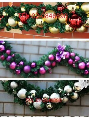 สายสนคริสต์มาสตกแต่งธีมบอลแน่นๆ ขนาด2.7เมตรTOP GARLAND.