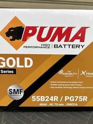 แบตเตอรี่พูม่า PUMA 55B24R PG75R สำหรับรถยนต์ไฟฟ้า Deepal S07