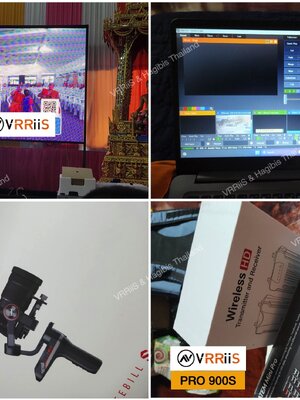 Set up ระบบถ่ายถอดพิธี เพิ่มความสะดวกสบายในการส่งสัณญาณ คุณภาพระดับ FullHD เพียงพอสำหรับออกโปรเจคเตอร์ และ ไลฟ์สดทาง Facebook ของวัดครับ