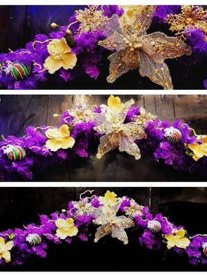 สายสนคริสต์มาสตกแต่งธีมม่วง ขนาด2.7เมตรTOP GARLAND.