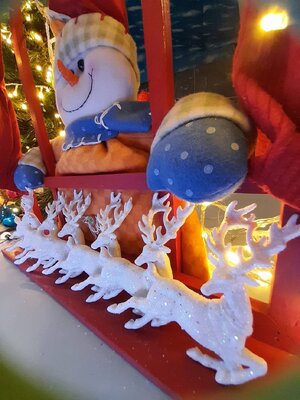 กวางติดประดับต้นคริสต์มาสสีขาว12cm*15cm.6ตัว