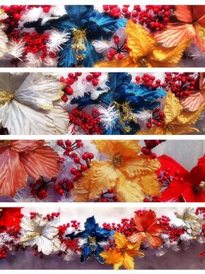 สายสนคริสต์มาสตกแต่งธีมขาว ขนาด2.7เมตรTOP GARLAND.