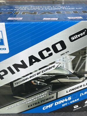 แบตเตอรี่รถยนต์ Pinaco CMF DIN45 LBN1 สีฟ้า cmf din45