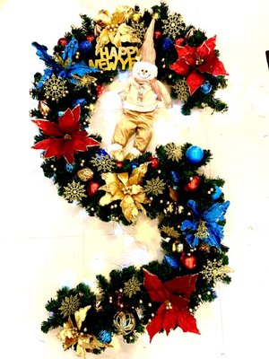 สายสนคริสต์มาสตกแต่งธีมดอกไม้ ขนาด2.7เมตรTOP GARLAND.