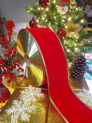 โบว์ริบบิ้นสีแดง10cm.