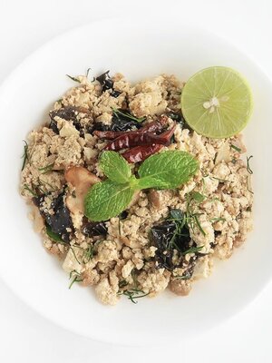 เมนูอาหารเจหน้าร้าน ลาบเต้าหู้เจ