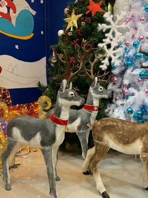 ตุ๊กตาคริสต์มาสกวางคริสต์มาสเลื่อนลาก