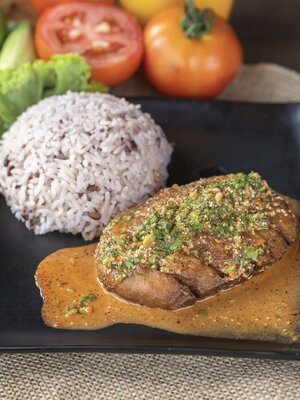 เมนูอาหารเจหน้าร้าน ไก่ย่างน้ำตก