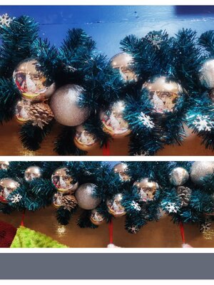 สายสนคริสต์มาสตกแต่งธีมฟ้า ขนาด2.7เมตรTOP GARLAND.