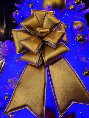 โบว์ตกแต่งคริสต์มาสสีทอง