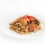 ผัดขิงปลาเจ (Stir fried ginger with vegan fishless and mushrooms)