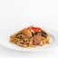 ผัดขิงปลาเจ (Stir fried ginger with vegan fishless and mushrooms)