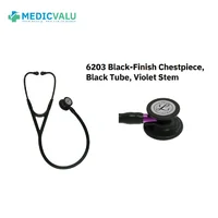 หูฟังทางการแพทย์ 3M Littmann Cardiology IV Stethoscope รุ่น 6203 Black-Finish Chestpiece , Black Tube, Violet Stem หูฟังทางการแพทย์ 3M Littmann Cardiology IV Stethoscope รุ่น 6203 Black-Finish Chestpiece , Black Tube, Violet Stem