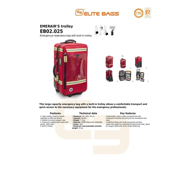 กระเป๋าพยาบาล แบบคันชักมือ-ล้อลาก ผลิตภัณฑ์ Elite Bags รุ่น Emerair’s Trolley image 3