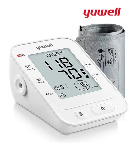 เครื่องวัดความดัน YUWELL รุ่น YE660E มีเสียงพูดภาษาไทย ขนาดเครื่อง (กว้าง xยาว xสูง) 97 x 132 x 70 มิลลิเมตร เหมาะสำหรับใช้งานร่วมกับต้นแขนขนาด 22 – 45 เซนติเมตร น้ำหนัก 270 กรัม รับประกันศูนย์ไทย 5 ปี