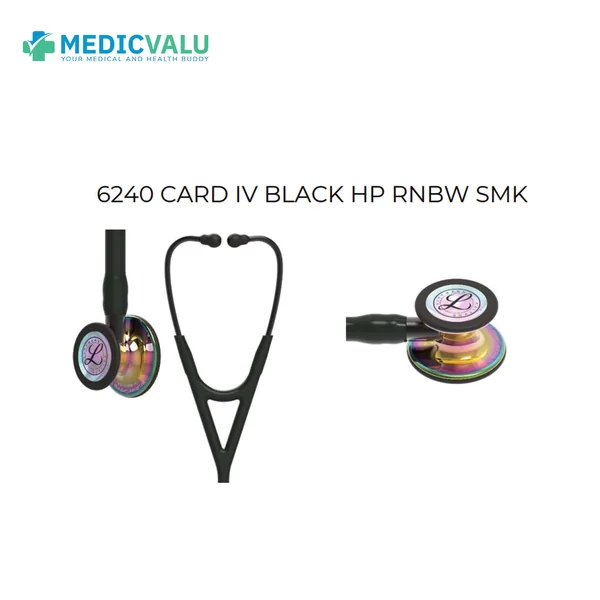 หูฟังทางการแพทย์ 3M Littmann Cardiology IV Stethoscope รุ่น 6240 CARD IV BLACK HP RNBW SMK STEM หูฟังทางการแพทย์ 3M Littmann Cardiology IV Stethoscope รุ่น 6240 CARD IV BLACK HP RNBW SMK STEM