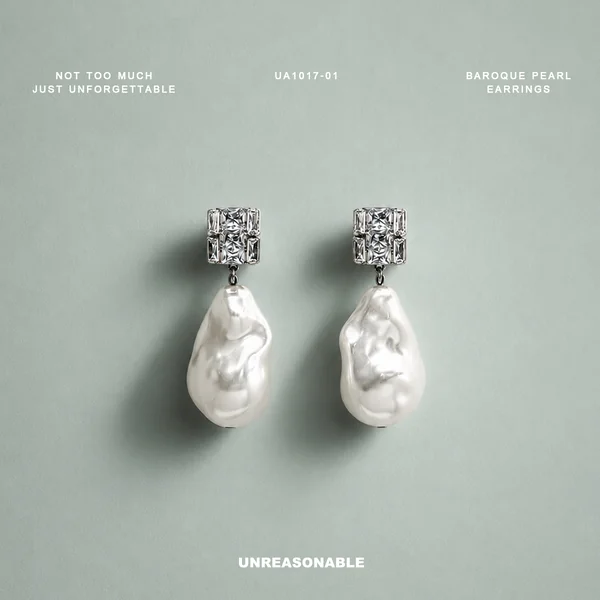 Baroque pearl earrings ขาว ต่างหูคลิป ก้านเงินแท้ น้ำหนักเบา UA1017-01 Unreasonable Accessories image 1 Baroque pearl earrings ขาว ต่างหูคลิป ก้านเงินแท้ น้ำหนักเบา UA1017-01 Unreasonable Accessories image 1