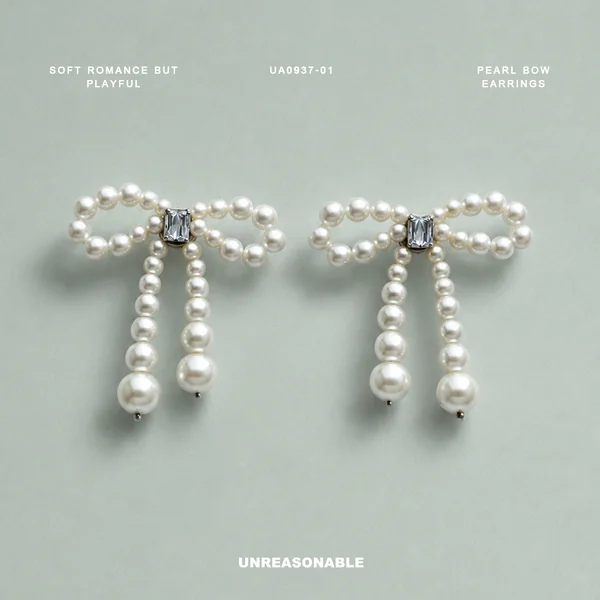 ต่างหูโบว์ มุกแก้ว Glass Pearl ต่างหูคลิป ต่างหูก้านเงินแท้ สีขาว UA0937-01 Unreasonable Accessories image 2 ต่างหูโบว์ มุกแก้ว Glass Pearl ต่างหูคลิป ต่างหูก้านเงินแท้ สีขาว UA0937-01 Unreasonable Accessories image 2