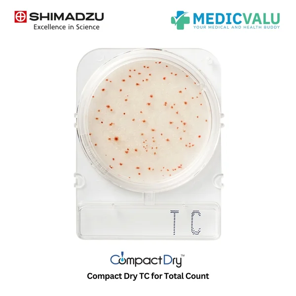 Compact Dry TC ( Total viable count ) เพลทเลี้ยงเชื้อสำเร็จรูปตรวจหาเชื้อจุลินทรีย์ทั้งหมด เป็นจานอาหารเลี้ยงเชื้อสำเร็จรูป สำหรับการตรวจหาจำนวนแบคทีเรียทั้งหมด รายงานผลการทดสอบได้รวดเร็วภายใน 48 ชั่วโมง (บรรจุ 40 แผ่น/กล่อง)