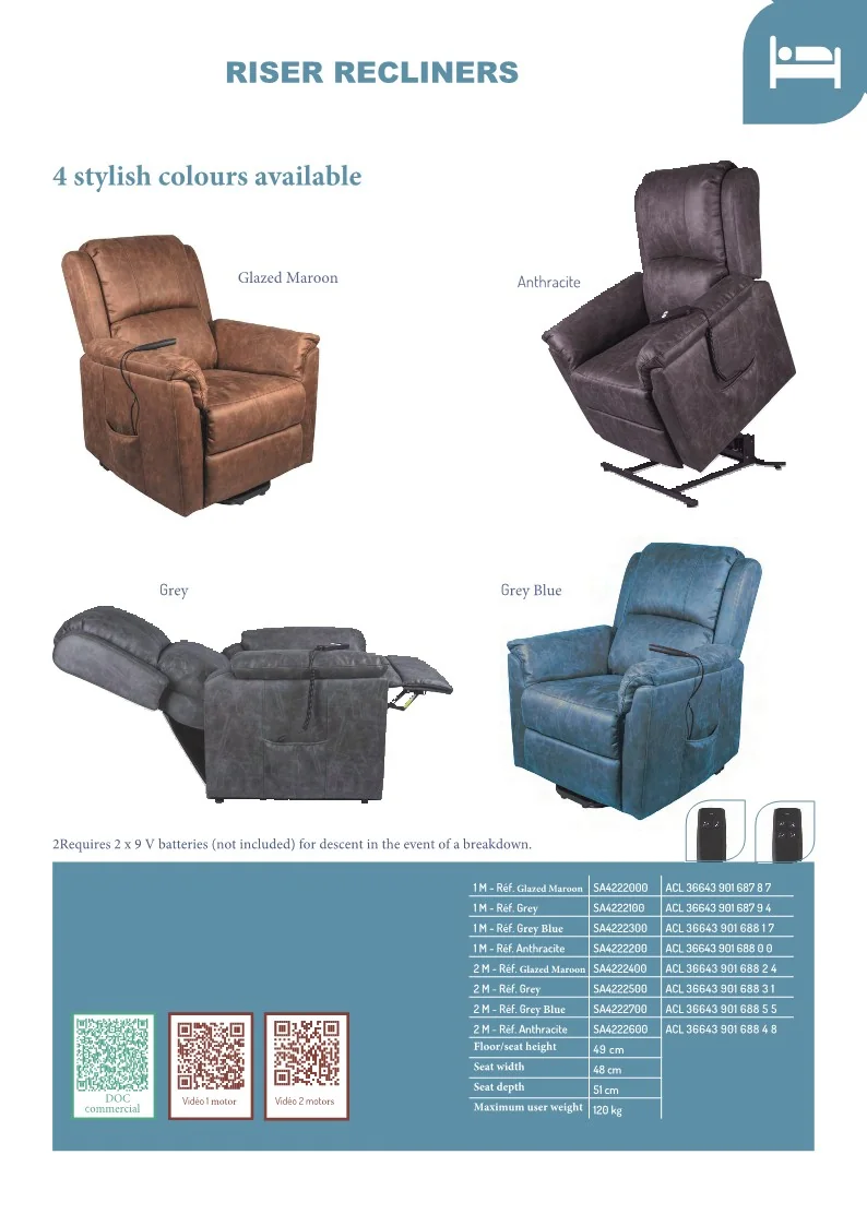 เก้าอี้ Relax แบรนด์อเมริกา Devilbiss Riser Recliners ช่วยพยุงนั่งและปรับเอนนอนได้