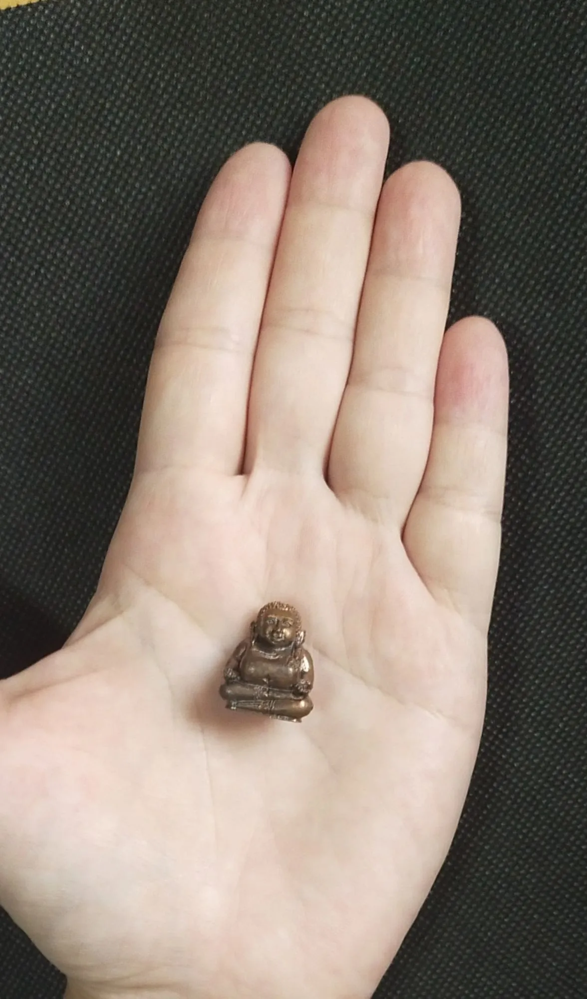 พระสังกัจจายน์น้อยร้อยล้าน เนื้อสัมฤทธิ์มหาชนวน พ่อท่านคลิ้ง วัดถลุงทอง จ.นครศรีธรรมราช ปี 2557 (เลข960)