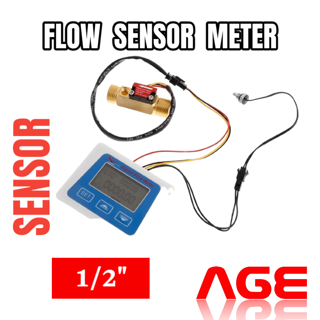 Digital Flow Meter Water Flowmeter Temperature Time Record with YF-B7 ...