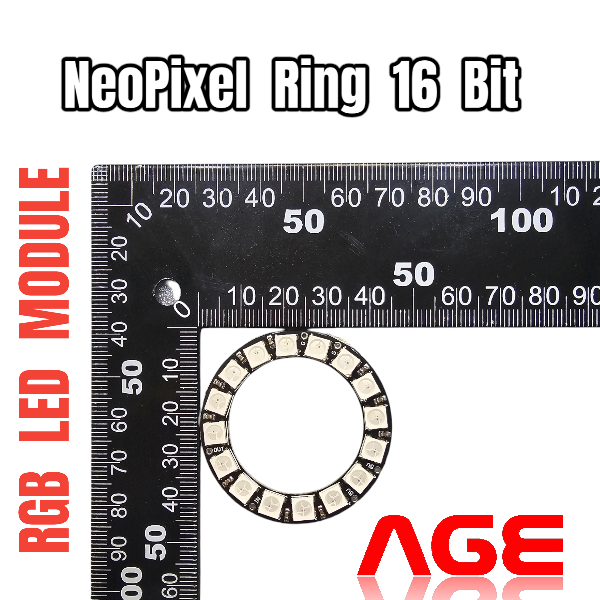 NeoPixel Ring 16 WS2812 RGB 5050 LED เส้นผ่านศูนย์กลาง 45mm - AgeBkk ...
