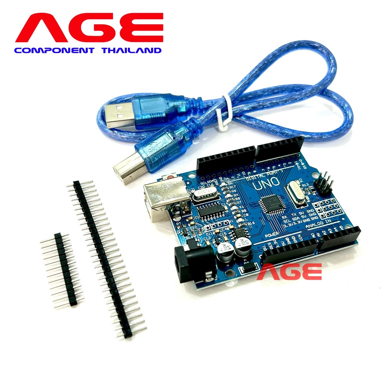 ARDUINO UNO R3 แบบ SMD เพิ่มพอร์ทขยาย พร้อมสาย USB 50 cm - AgeBkk ...