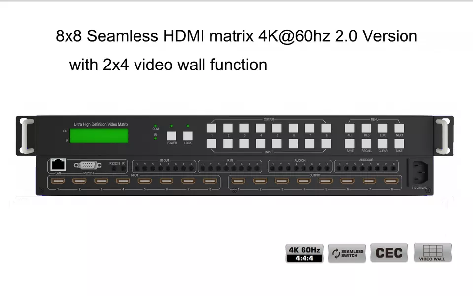 Prism MHD-0808 8 x 8 HDMI Matrix Seamless Switcher
